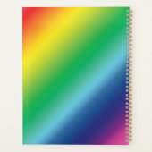 虹のグラデーションの色のパターンhappy モダン プランナー手帳 (裏面)