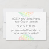 虹のグラデーションの花 招待状 (裏面)