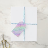 虹のグラデーションストライプのブラシストローク： ギフトタグ (より糸付き)