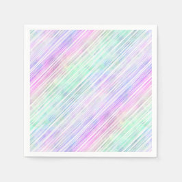 虹のグラデーションストライプのブラシストローク： スタンダードカクテルナプキン