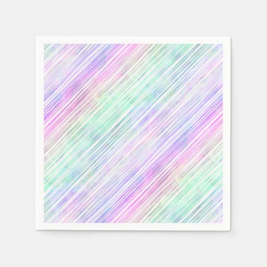 虹のグラデーションストライプのブラシストローク： スタンダードカクテルナプキン (正面)
