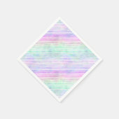 虹のグラデーションストライプのブラシストローク： スタンダードカクテルナプキン (角)