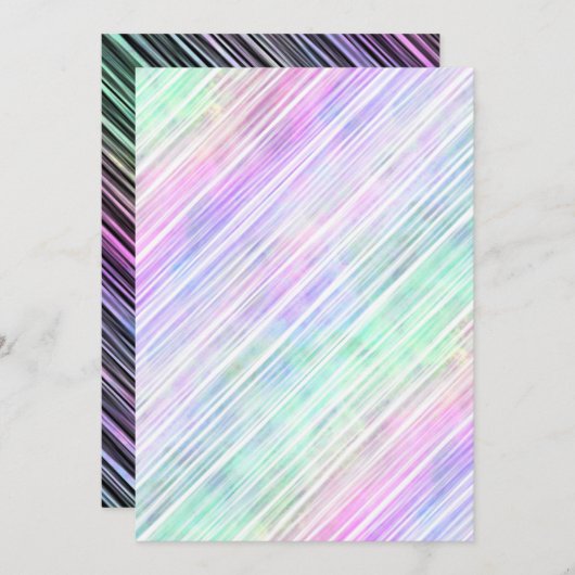 虹のグラデーションストライプのブラシストローク： 招待状 (正面/裏面)