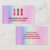 虹のグラデーション |ポーランド爪、 ネイル注 名刺 (正面/裏面)