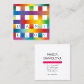 虹のグラフィカルパターン スクエア名刺 (正面/裏面)
