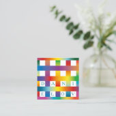 虹のグラフィカルパターン スクエア名刺 (スタンド正面)