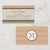 虹のグランジなジグザグ形のシェブロン 名刺 (正面/裏面)