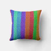 虹のグリッターのユニコーンは縞で飾ります クッション (裏面)