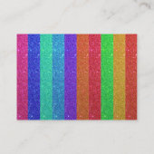 虹のグリッターのユニコーンは縞で飾ります 名刺 (裏面)