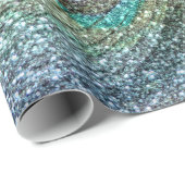 虹のグリッターの孔雀の羽 ラッピングペーパー (ロールコーナー)