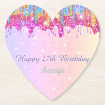 虹のグリッターの明るい色の誕生日の輝き