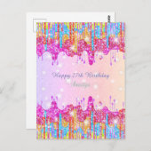 虹のグリッターの明るい色の誕生日の輝き ポストカード (正面/裏面)
