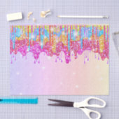 虹のグリッターの明るい色の誕生日の輝き 薄葉紙 (クラフト)