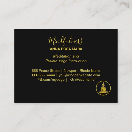 *～*虹のグリッター宇宙瞑想仏  名刺 (裏面)