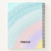 虹のグリッター カラフル モノグラム スケッチブック ノートブック (裏面)
