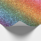 虹のグリッター ラッピングペーパー (角)