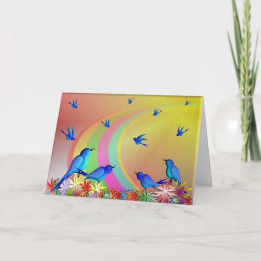 虹のグリーティングカードの上で。 カード (正面)