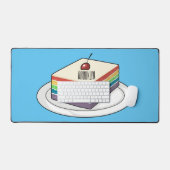 虹のケーキのキャラクターイラスト  デスクマット (キーボード&マウス)