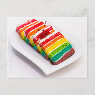 虹のケーキの郵便はがき ポストカード