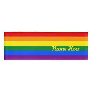 虹のゲイプライドの旗 名札