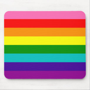 虹のゲイプライドLGBTのオリジナル8のストライプな旗 マウスパッド