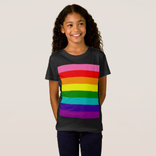 虹のゲイプライドLGBTのオリジナル8のストライプな旗 Tシャツ