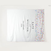 虹のコンフェッティ ウェディング フォト 背景 タペストリー (正面(横))