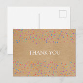 虹のコンフェッティ　ラスティック　クラフト　ありがとう ポストカード (正面/裏面)