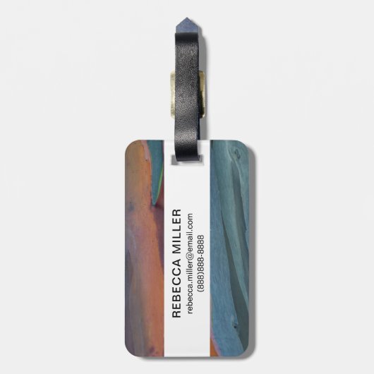 虹のゴムの木の抽象芸術 ラゲッジタグ (裏面縦)