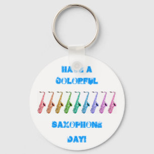 虹のサクソフォーンKeychain キーホルダー