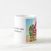虹のサボテンのコップ コーヒーマグカップ (中央)