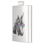 虹のサングラスとのクールなユニコーン フラスク (左)