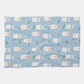 虹のサングラスのラマパターン キッチンタオル (横)