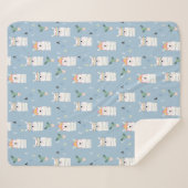 虹のサングラスのラマパターン シェルパブランケット (正面(横))