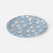 虹のサングラスのラマパターン ペーパープレート (アングル)