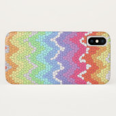 虹のシェブロンのステンドグラスカラフル抽象芸術 Case-Mate iPhoneケース (裏面(横))