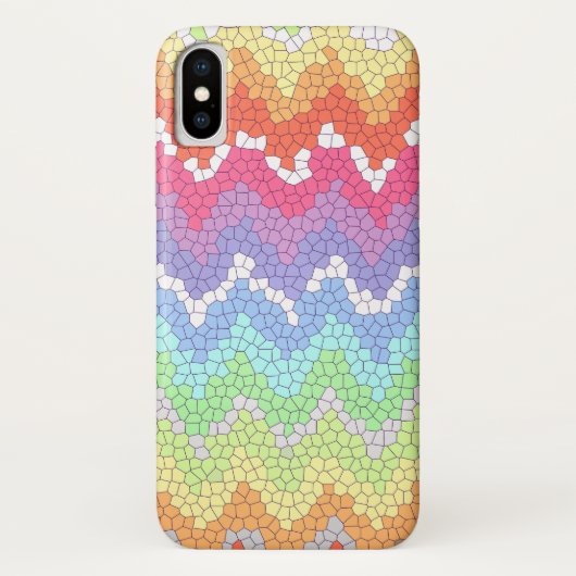 虹のシェブロンのステンドグラスカラフル抽象芸術 Case-Mate iPhoneケース (裏面)