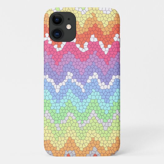 虹のシェブロンのステンドグラスカラフル抽象芸術 Case-Mate iPhoneケース (裏面)