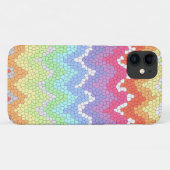 虹のシェブロンのステンドグラスカラフル抽象芸術 Case-Mate iPhoneケース (裏面(横))