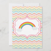 虹のシェブロンのストライプでモダンな誕生会 招待状 (裏面)