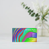 虹のシマウマのプリント 名刺 (スタンド正面)