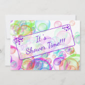 虹のシャボン玉ベビーシャワー 招待状 (裏面)