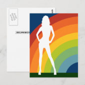 虹のシルエットの女性 ポストカード (正面/裏面)