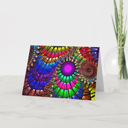 虹のジャングルの挨拶状 カード (正面)