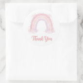 虹のステッカーありがとう ラウンドシール (バッグ)
