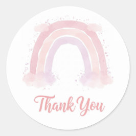 虹のステッカーありがとう ラウンドシール