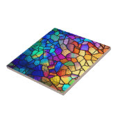 虹のステンドグラス模様 タイル (側面)