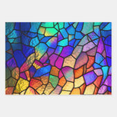 虹のステンドグラス模様 ラッピングペーパーシート (正面3)