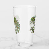 虹のステンドグラス見えるカエルのアートビールドリンク タンブラーグラス (右)