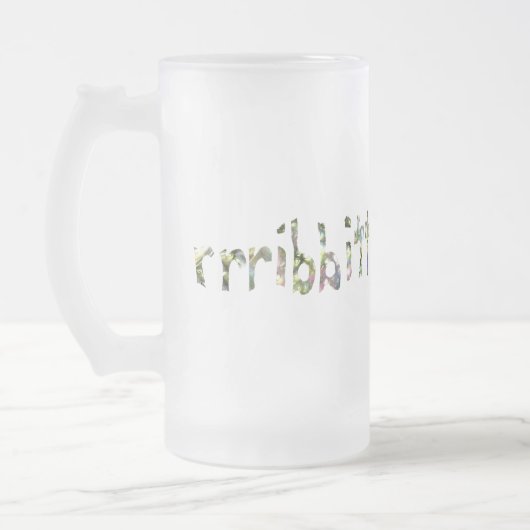 虹のステンドグラス見えるカエルの芸術 フロストグラスビールジョッキ (左)